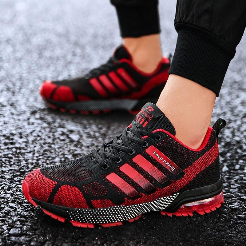 Running Mens Sport Elegant Sneakers Air Cushion Sneakers Lace Up Low Top Jogging Shoes Man Athletic Footwear Breathable Comfortable Athletic Running Sneakers 103
