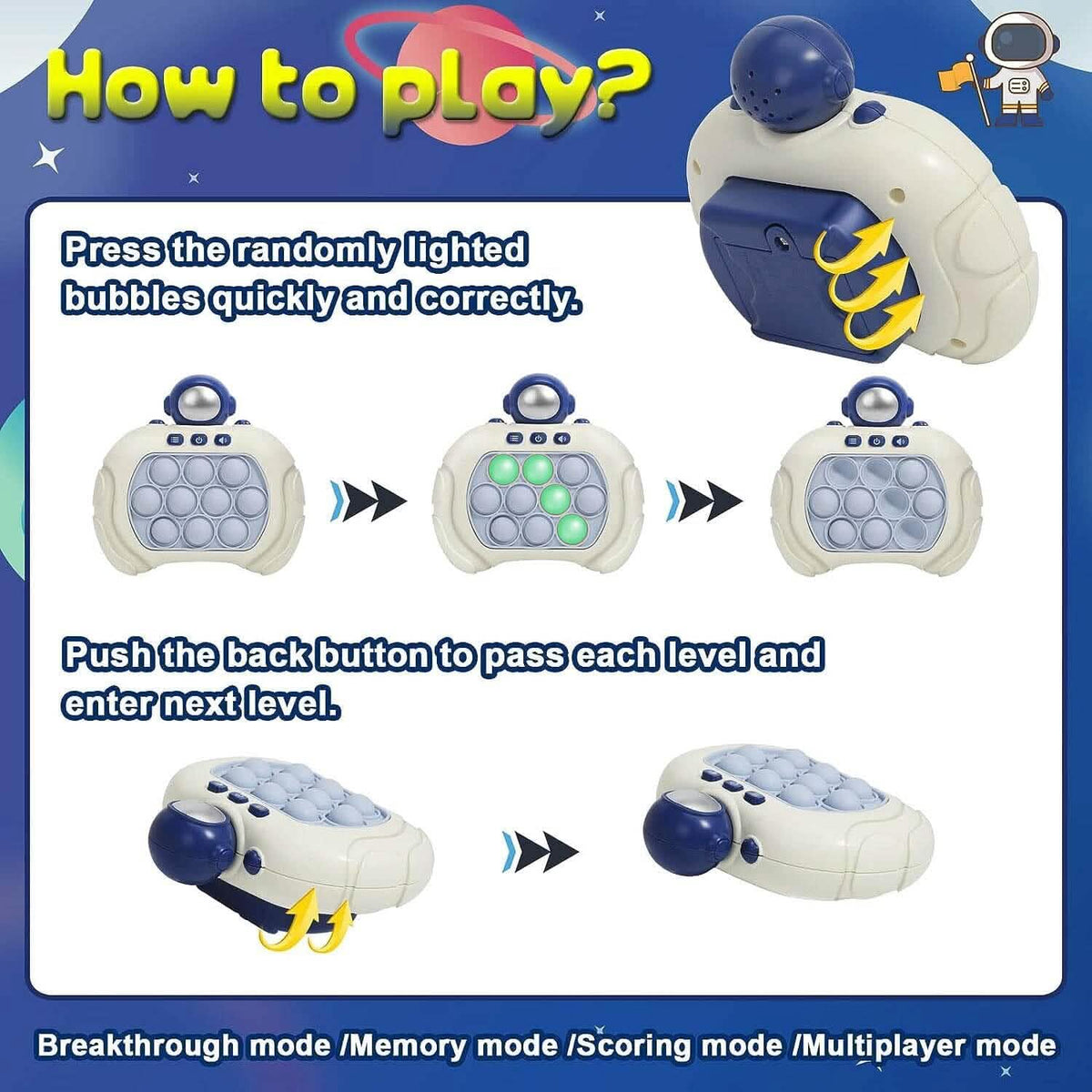Quick Push Pop Game-it Fidget Toys Pro for Kids and Adults 7
