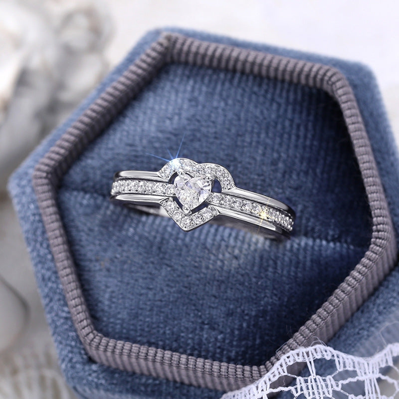 Elegant 925 Sterling Silver Heart Ring with Sparkling Zirconia 3