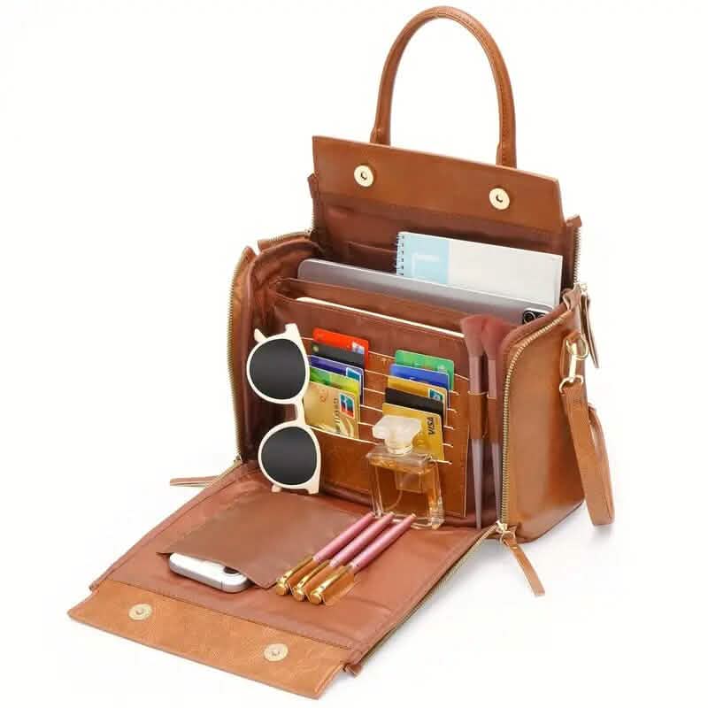 Retro PU Leather Handbag with Multi Card Slot 1