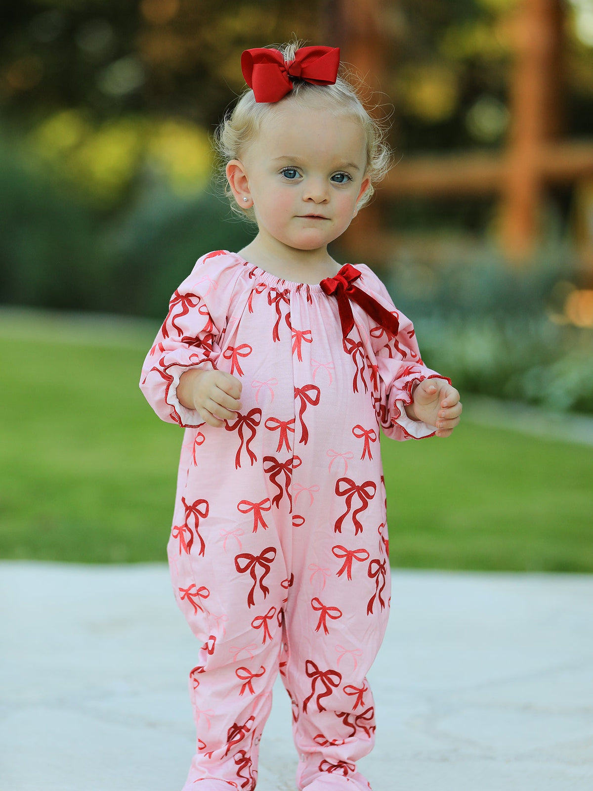 Bow Print Baby Girls Romper 1