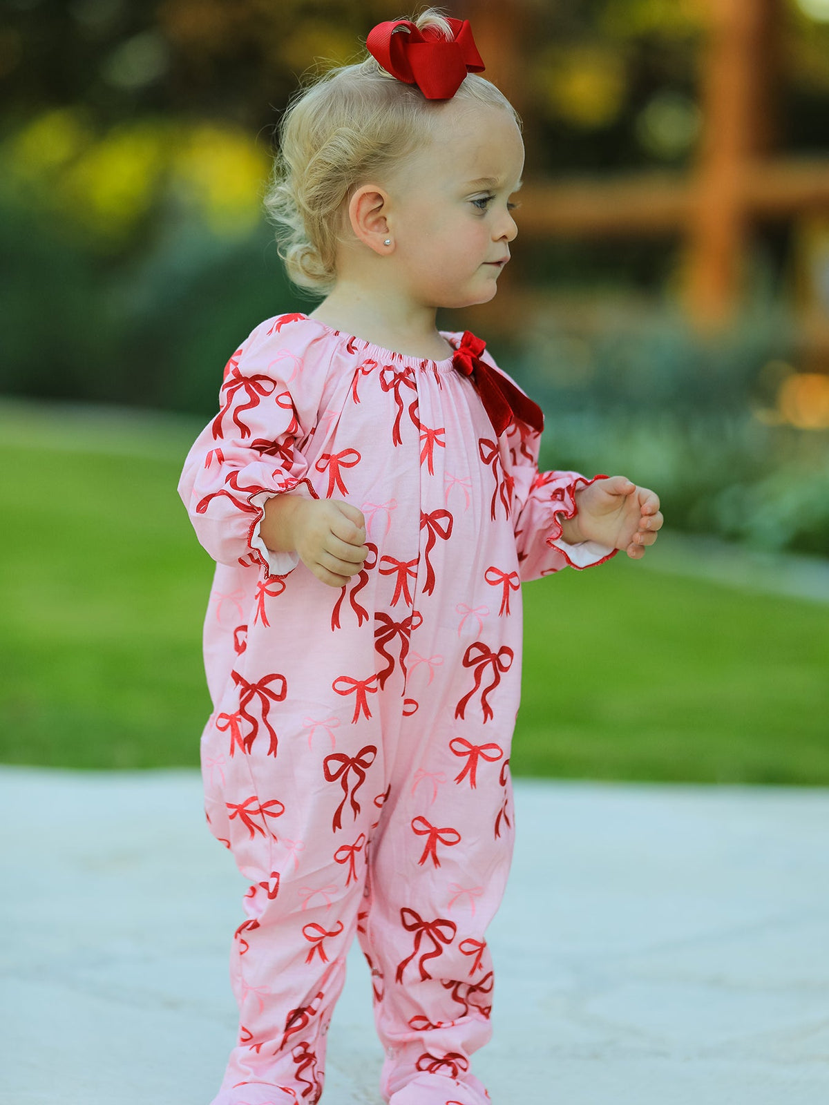 Bow Print Baby Girls Romper 2