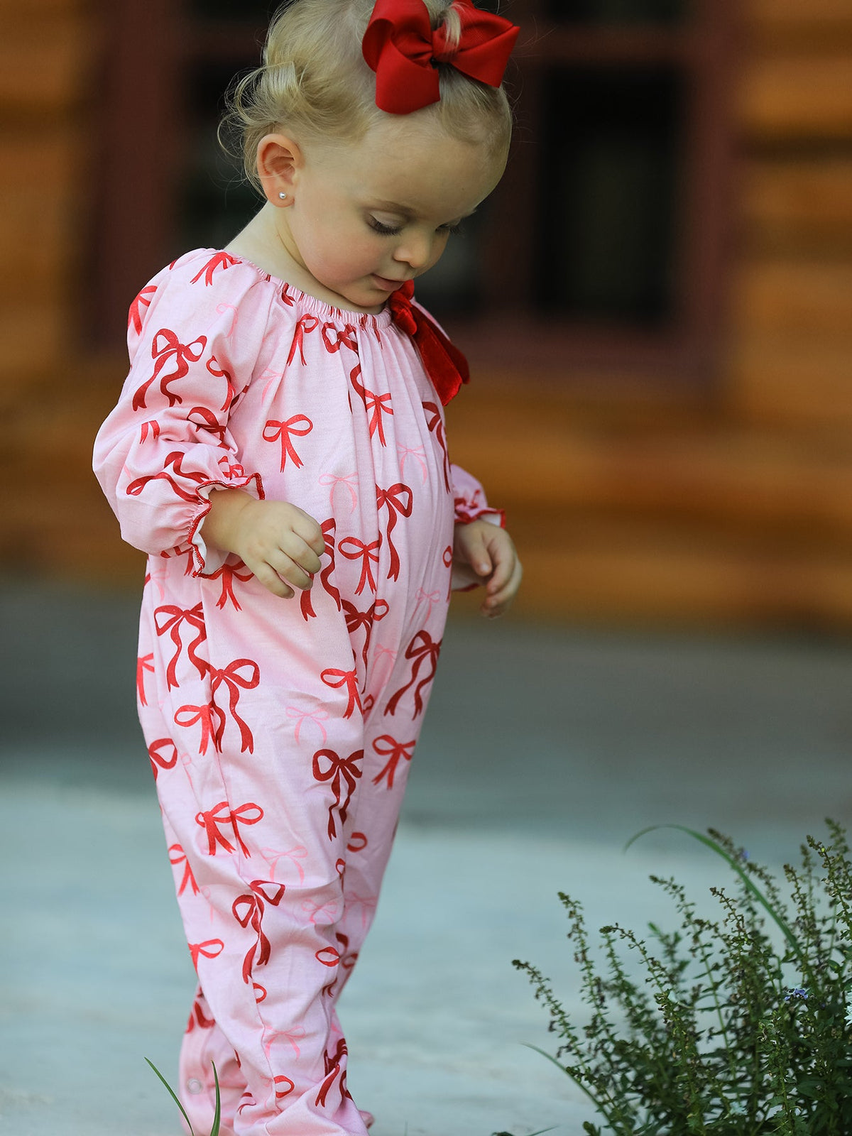 Bow Print Baby Girls Romper 3