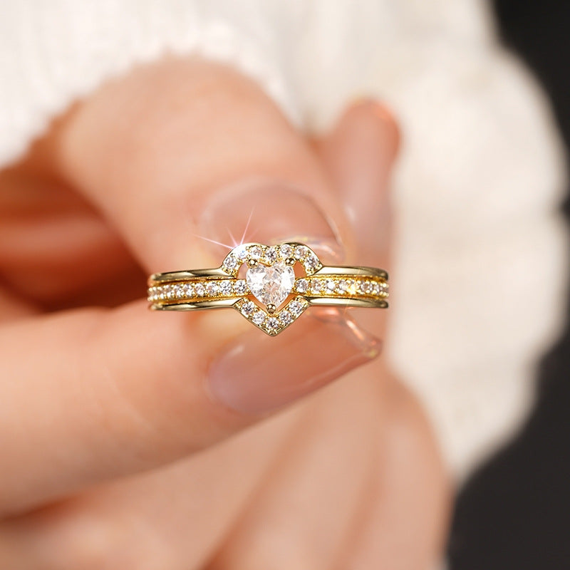 Elegant 925 Sterling Silver Heart Ring with Sparkling Zirconia 2