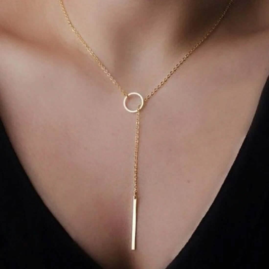 Round Stick Pendant Necklace 1