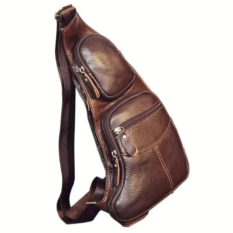 Rugged Vintage Leather Sling Bag 1