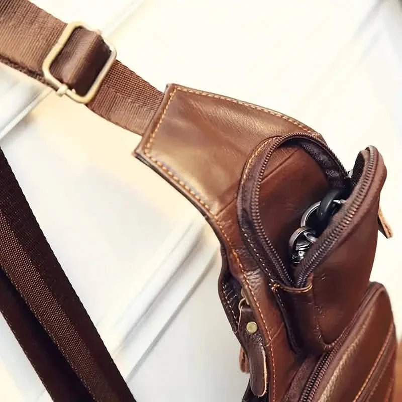 Rugged Vintage Leather Sling Bag 4