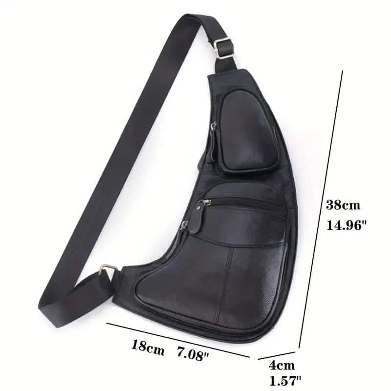 Rugged Vintage Leather Sling Bag 7