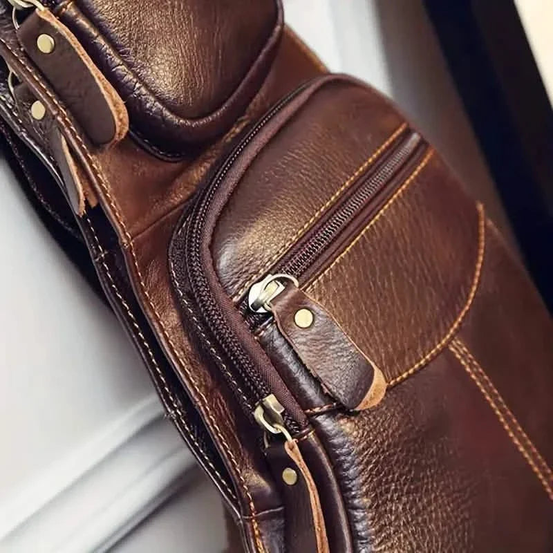 Rugged Vintage Leather Sling Bag 2