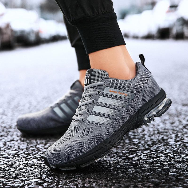 Running Mens Sport Elegant Sneakers Air Cushion Sneakers Lace Up Low Top Jogging Shoes Man Athletic Footwear Breathable Comfortable Athletic Running Sneakers 18