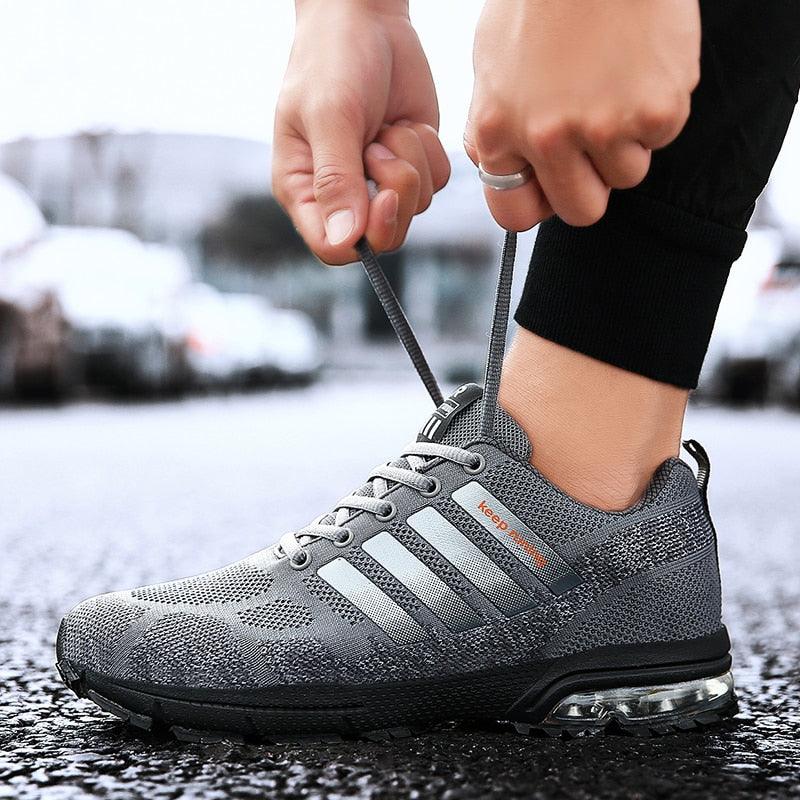 Running Mens Sport Elegant Sneakers Air Cushion Sneakers Lace Up Low Top Jogging Shoes Man Athletic Footwear Breathable Comfortable Athletic Running Sneakers 33