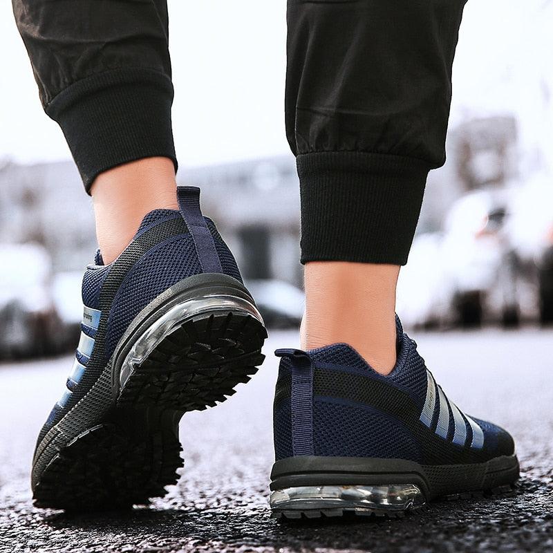 Running Mens Sport Elegant Sneakers Air Cushion Sneakers Lace Up Low Top Jogging Shoes Man Athletic Footwear Breathable Comfortable Athletic Running Sneakers 44