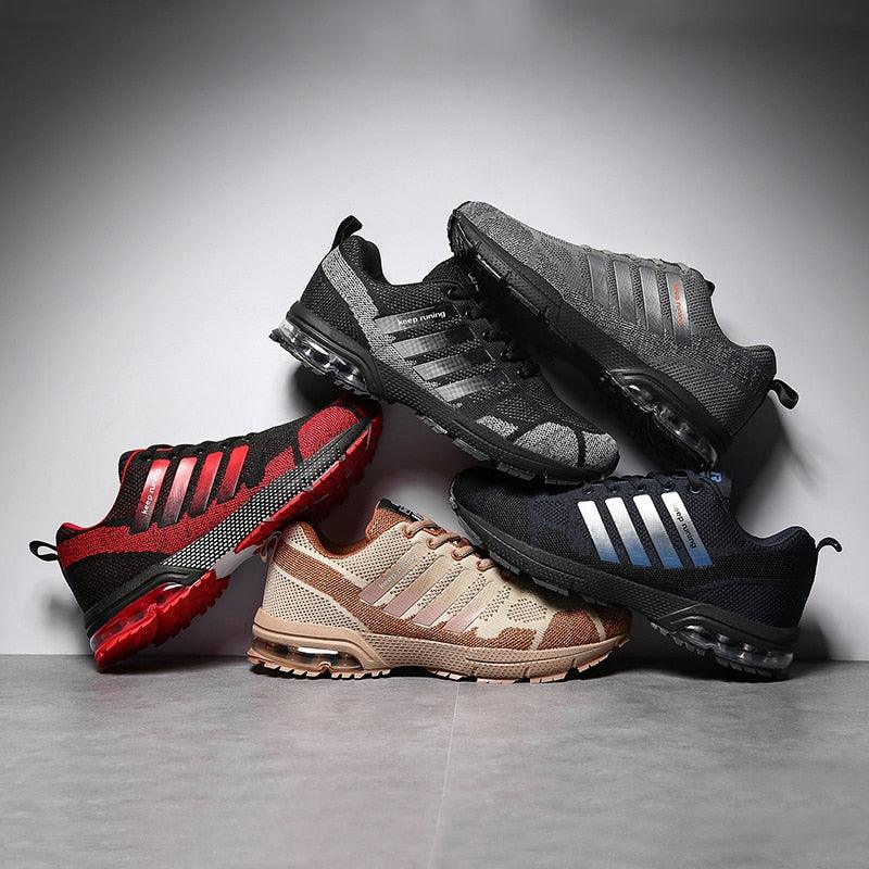 Running Mens Sport Elegant Sneakers Air Cushion Sneakers Lace Up Low Top Jogging Shoes Man Athletic Footwear Breathable Comfortable Athletic Running Sneakers 43