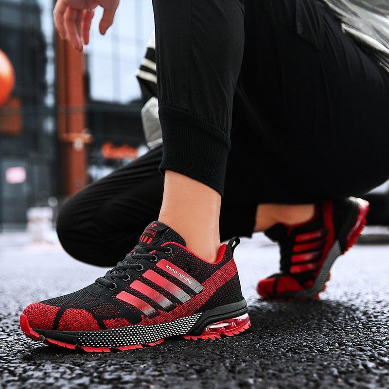 Running Mens Sport Elegant Sneakers Air Cushion Sneakers Lace Up Low Top Jogging Shoes Man Athletic Footwear Breathable Comfortable Athletic Running Sneakers 10