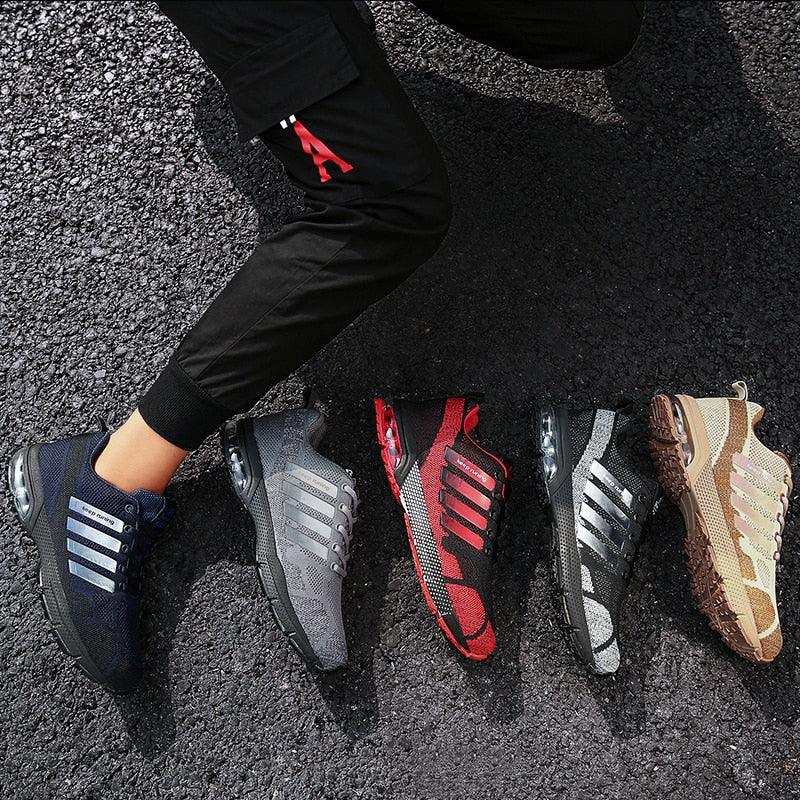 Running Mens Sport Elegant Sneakers Air Cushion Sneakers Lace Up Low Top Jogging Shoes Man Athletic Footwear Breathable Comfortable Athletic Running Sneakers 19