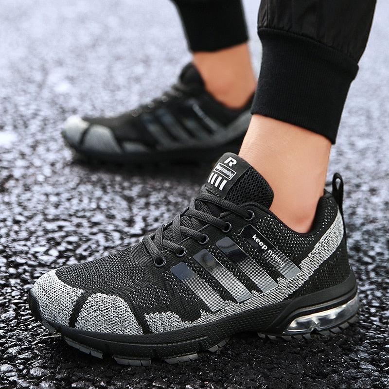 Running Mens Sport Elegant Sneakers Air Cushion Sneakers Lace Up Low Top Jogging Shoes Man Athletic Footwear Breathable Comfortable Athletic Running Sneakers 32