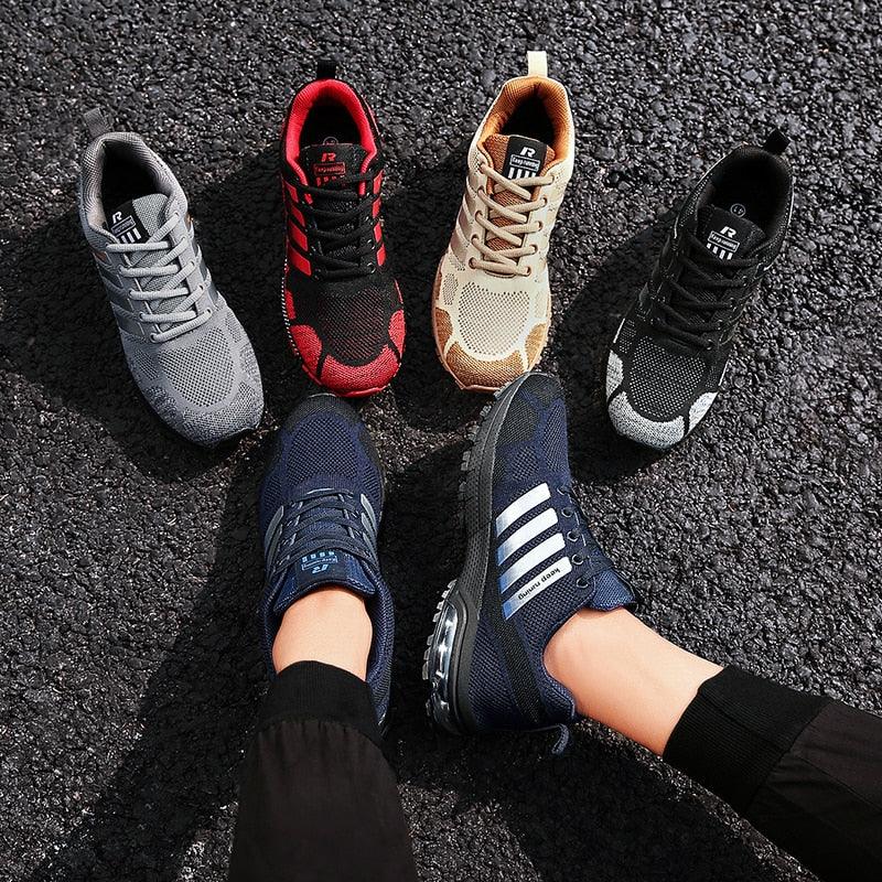 Running Mens Sport Elegant Sneakers Air Cushion Sneakers Lace Up Low Top Jogging Shoes Man Athletic Footwear Breathable Comfortable Athletic Running Sneakers 14