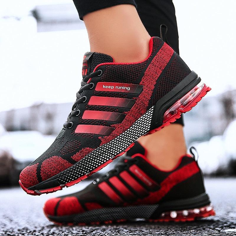 Running Mens Sport Elegant Sneakers Air Cushion Sneakers Lace Up Low Top Jogging Shoes Man Athletic Footwear Breathable Comfortable Athletic Running Sneakers 4