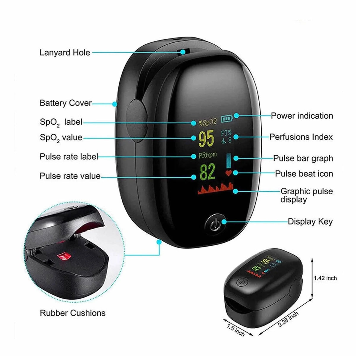 Finger Pulse Oximeter – Heart Rate & SPO2 Monitor 7