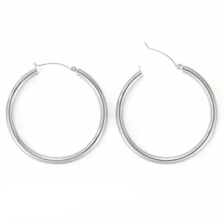S925 50mm Solid Hoop Earrings for Women 3