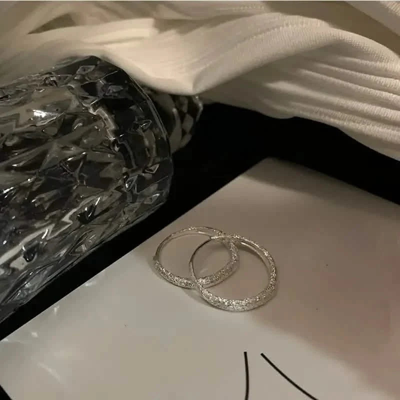 S925 Sterling Silver Sparkling Starry River Hoop Earrings 2