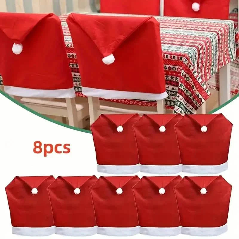 Santa Hats Dining Chair Covers Slipcover 5