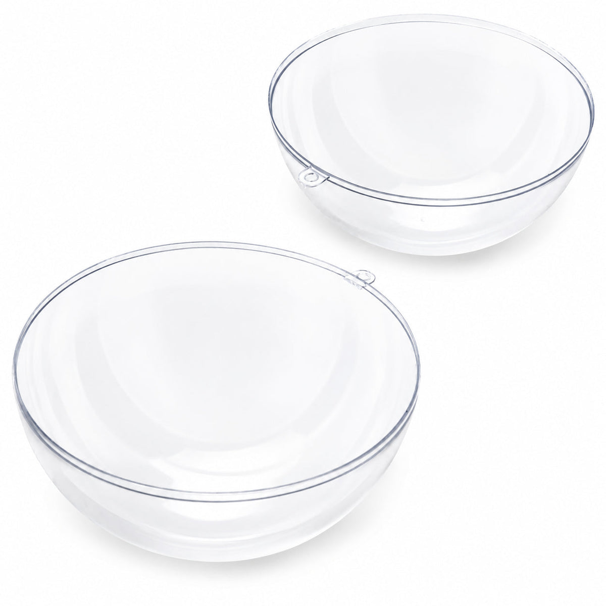Set of 3 Clear Plastic Ball Ornaments 3.45 Inches (88 mm) 5