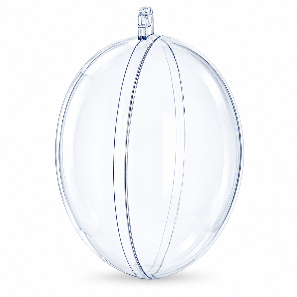 Set of 3 Clear Plastic Egg Ornaments 4.35 Inches (100 mm) 4