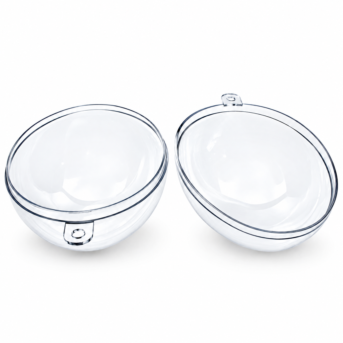Set of 3 Clear Plastic Egg Ornaments 4.35 Inches (100 mm) 5