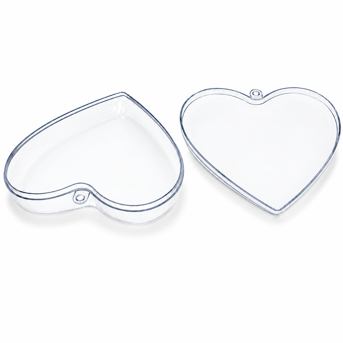Set of 3 Clear Plastic Hearts Ornaments 2.45 Inches (62 mm) 5