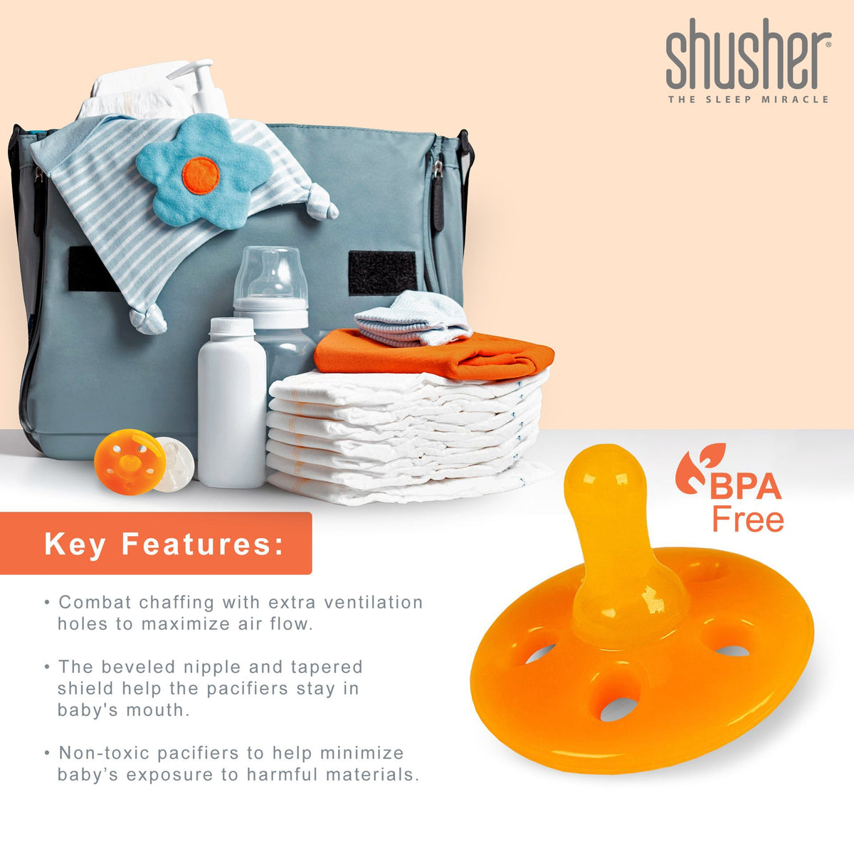 Firefly Portable Baby Sound Machine + Shushie Pacifier 2-Pack Bundle 6