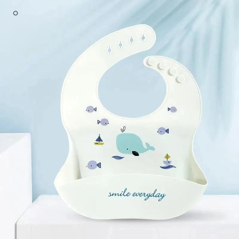 Silicone Bibs For Kids Newborn Baby Feeding Tableware Waterproof  Baby Bibs For Toddler Bib For Kids 7