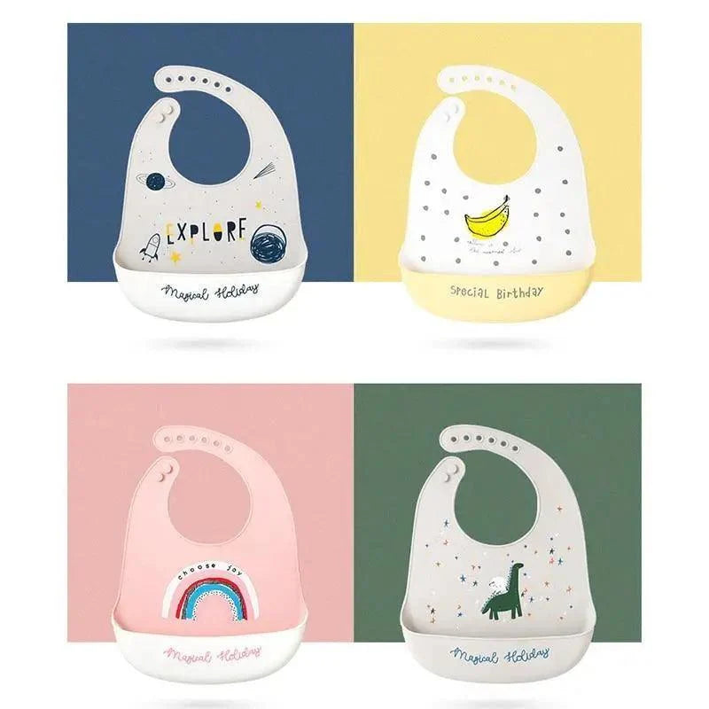 Silicone Bibs For Kids Newborn Baby Feeding Tableware Waterproof  Baby Bibs For Toddler Bib For Kids 6