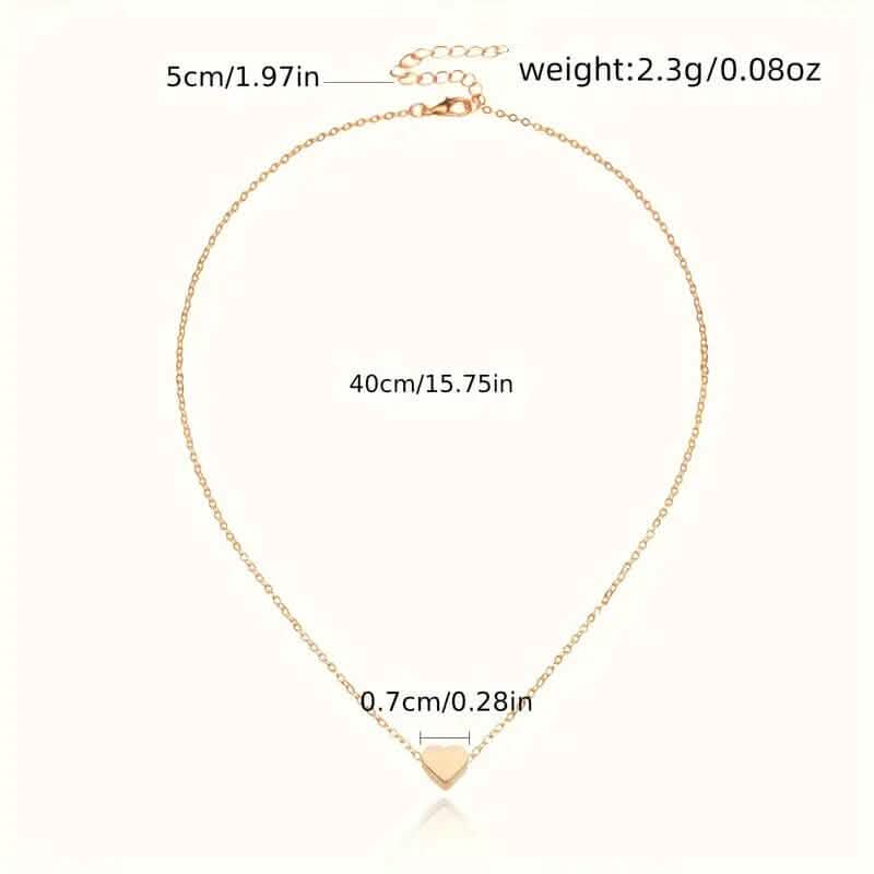 Simple Exquisite Heart-Shaped Pendant Alloy Necklace 4