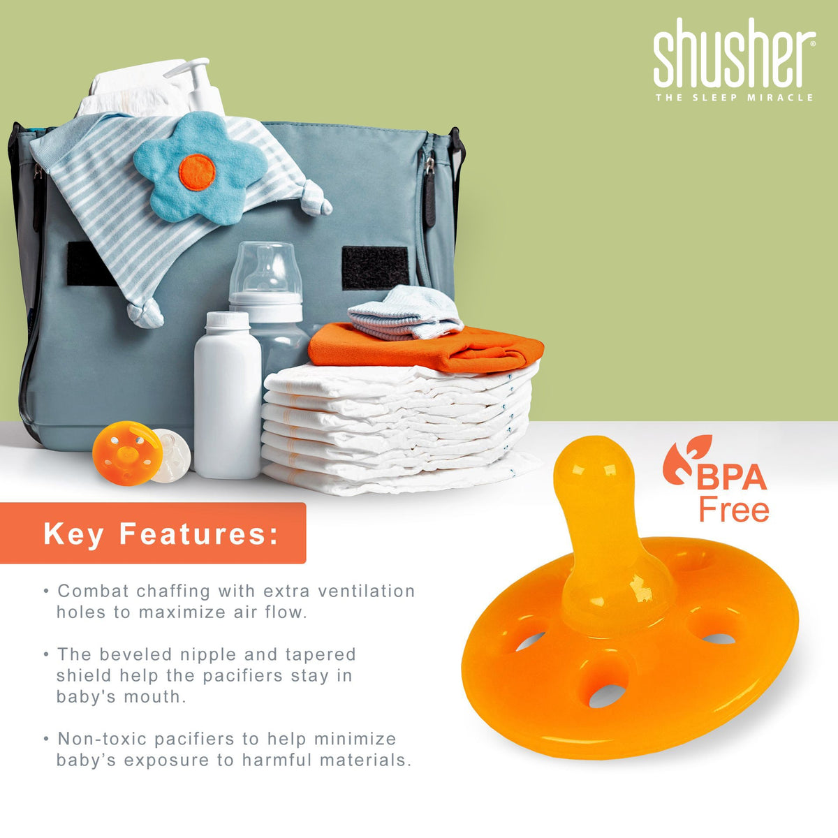 Shusher Sloth + 6-Pack Shushie™ Pacifiers – Soothing Bundle with Cuddly Cry Detection 7