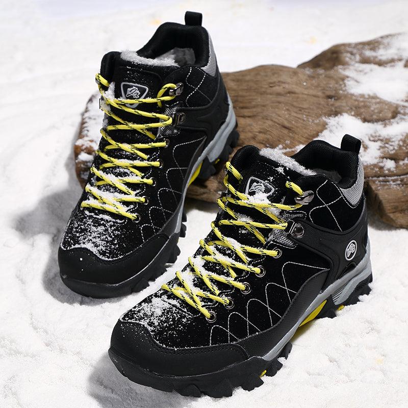 Soft Black Mens Boots Winter Fur Warm Snow Men Walking Boots Work Shoes Footwear Fashion Rubber Ankle Shoes Warm Fur Lined Ankle Booties Comfortable Non Slip Outdoor Shoes 15