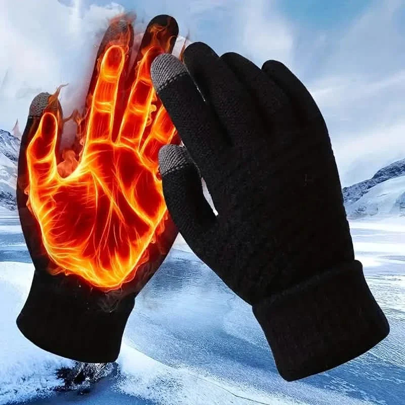 Soft Touchscreen Winter Gloves Elastic Cuff Knit for Cold Weather 2
