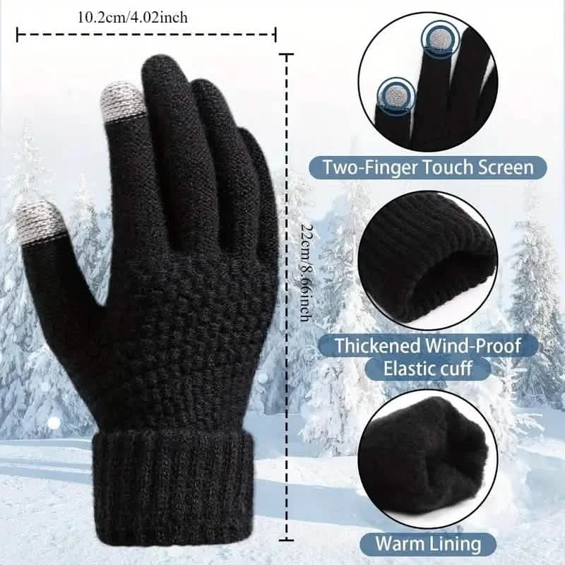 Soft Touchscreen Winter Gloves Elastic Cuff Knit for Cold Weather 7