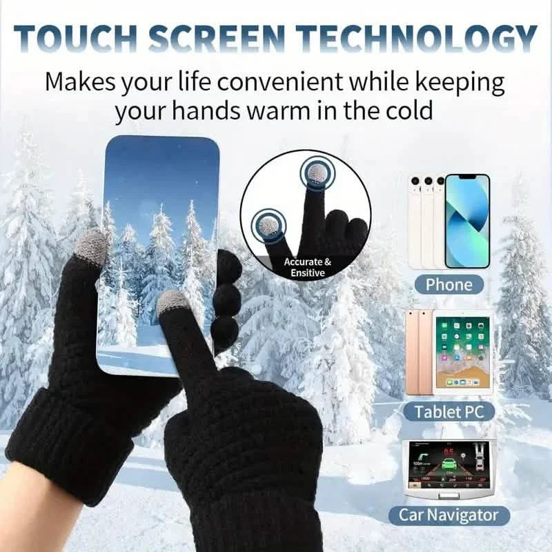 Soft Touchscreen Winter Gloves Elastic Cuff Knit for Cold Weather 6