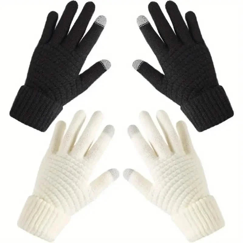 Soft Touchscreen Winter Gloves Elastic Cuff Knit for Cold Weather 4