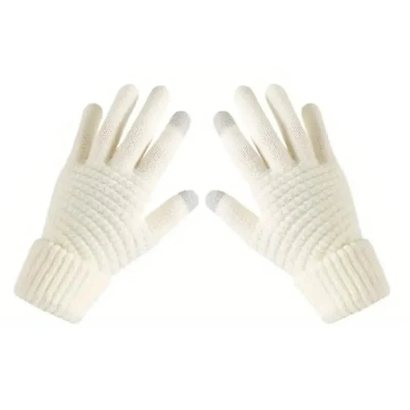 Soft Touchscreen Winter Gloves Elastic Cuff Knit for Cold Weather 5
