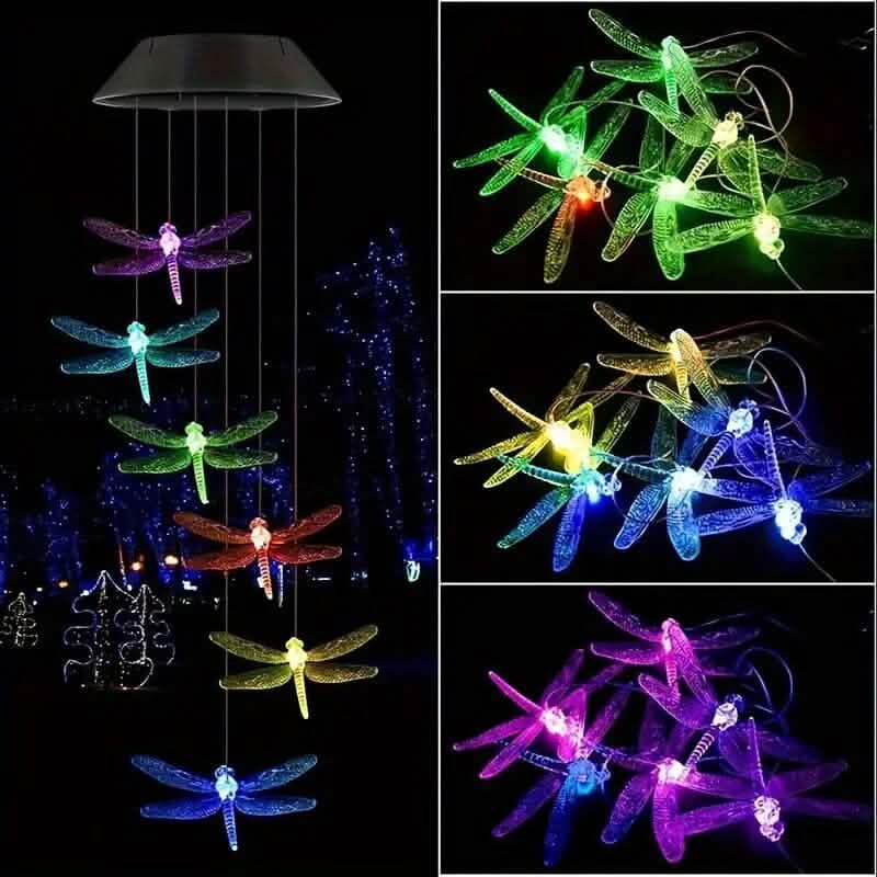 Solar Dragonfly Wind Chimes Lights 8