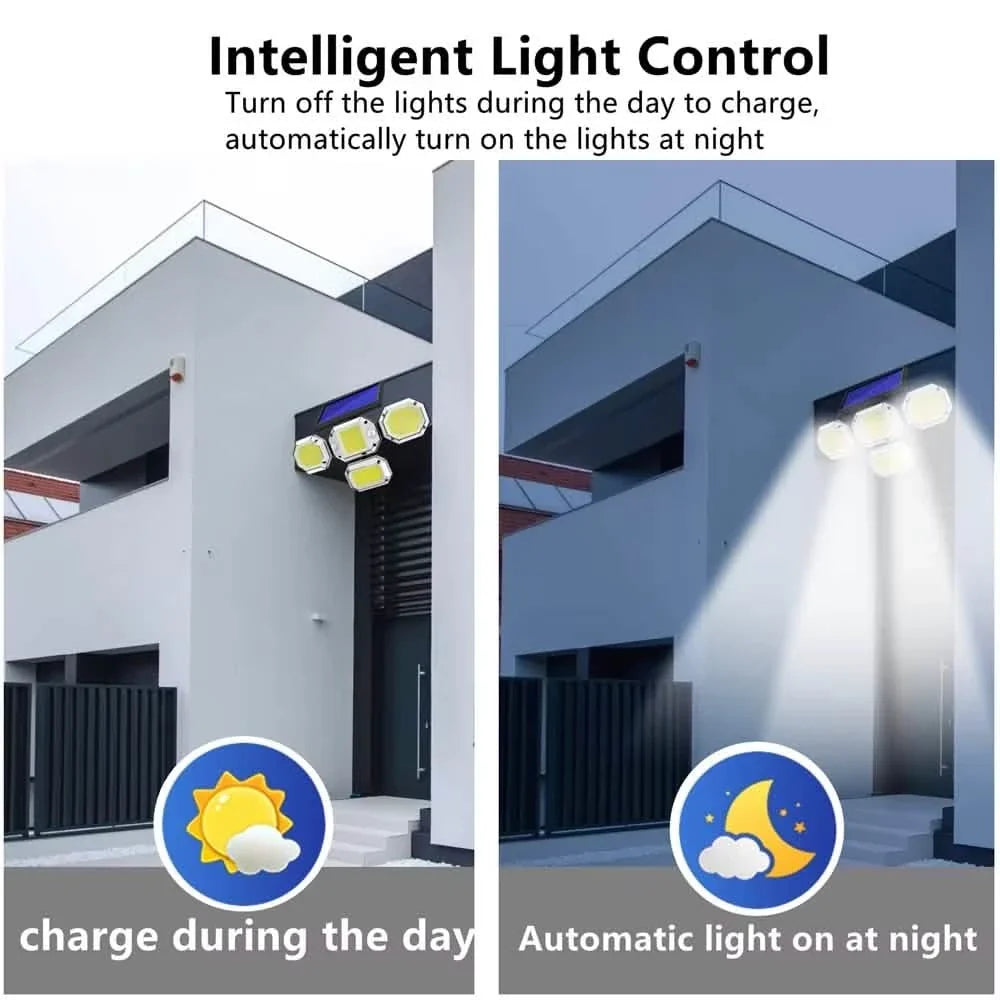Solar Light Outdoor with Remote Control Double Motion Sensor Light 306/208 Led Wall Lamp IP65 Spotlight Exterior Garage Lighting 3