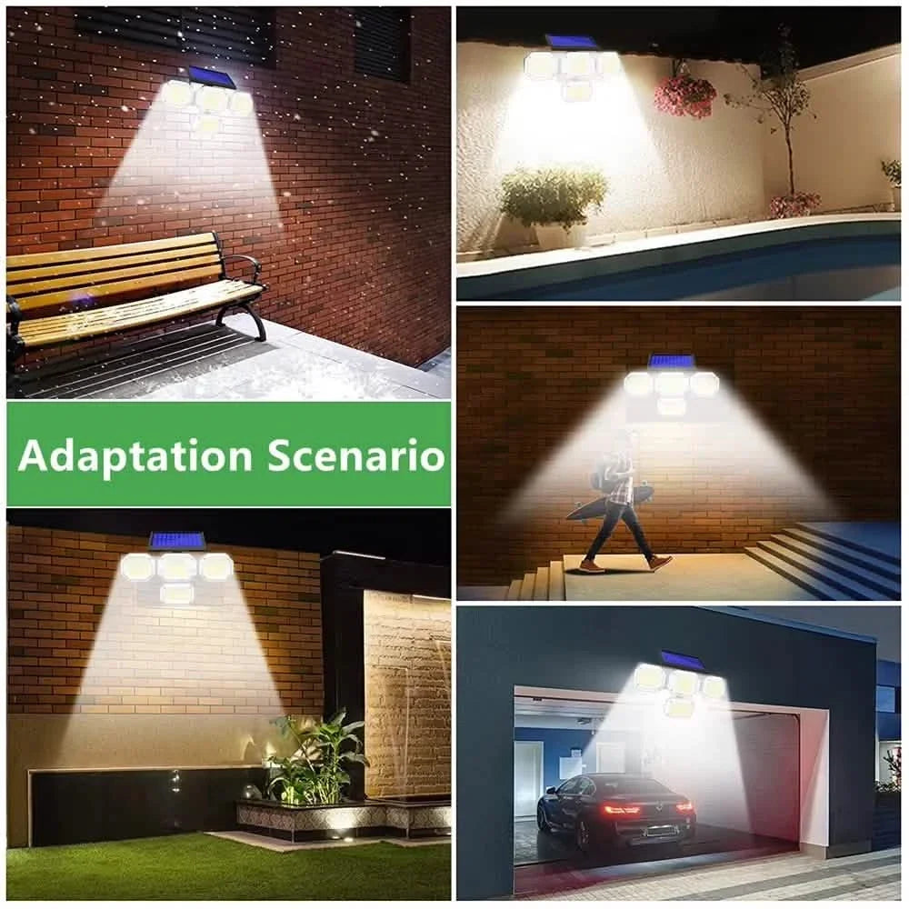 Solar Light Outdoor with Remote Control Double Motion Sensor Light 306/208 Led Wall Lamp IP65 Spotlight Exterior Garage Lighting 6