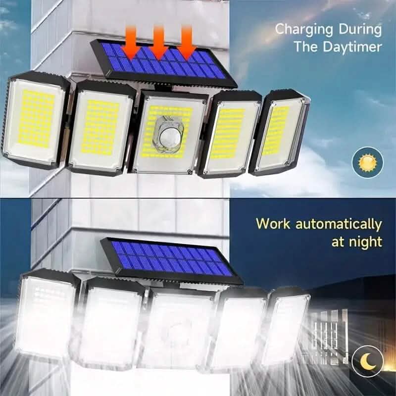 Solar Wall Light with 5 Adjustable Angle Heads 8