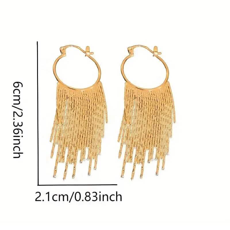 Sparkling Tassel Design Dangle Earrings 7