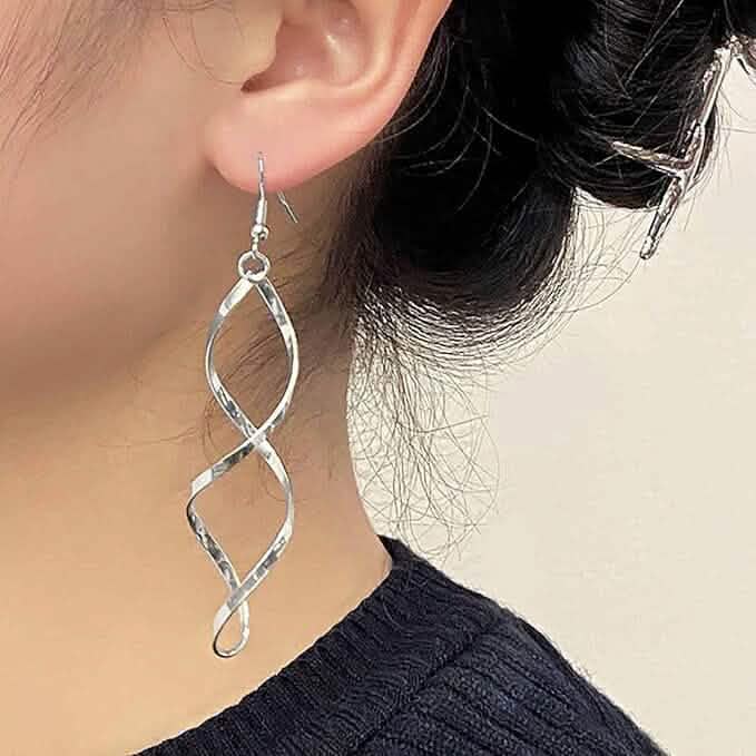 Spiral Design Dangle Earrings 2