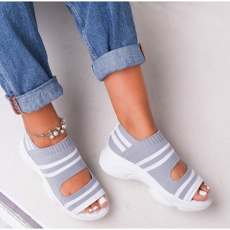 Sport Women's Comfortable Footwear Summer Platform Sandals Shoes Female Slip On Peep Toe Knitted Footwear Summer Sandals Women Shoes Female Slip On Elegant Sneakers 28