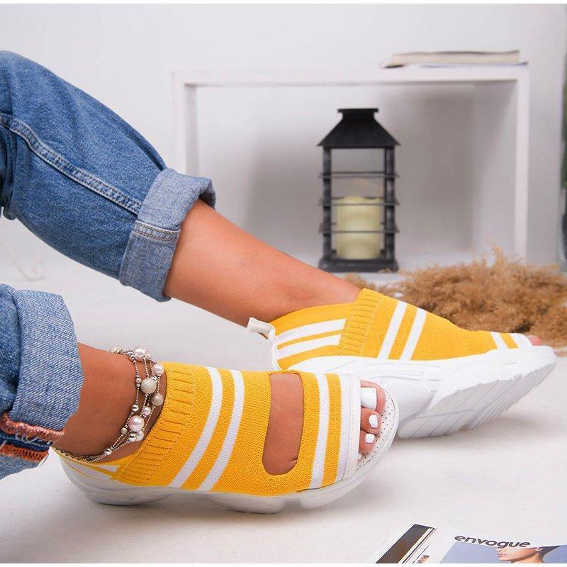 Sport Women's Comfortable Footwear Summer Platform Sandals Shoes Female Slip On Peep Toe Knitted Footwear Summer Sandals Women Shoes Female Slip On Elegant Sneakers 7