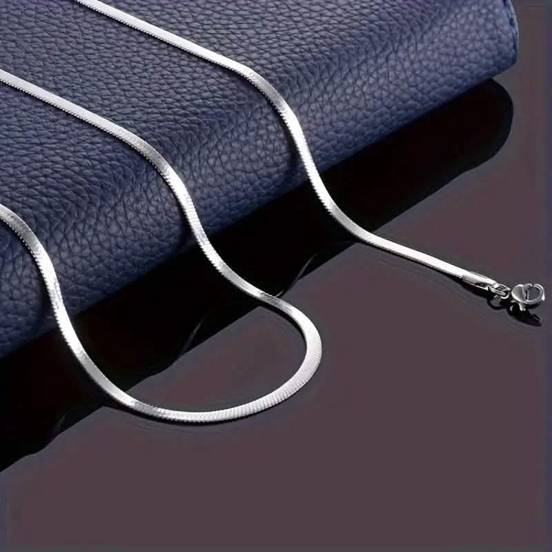 Stainless Steel Blade Unisex Flat Snake Clavicle Chain 2